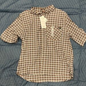 Timberland Pro Men's Plaid Shirt - Dark Blue and White